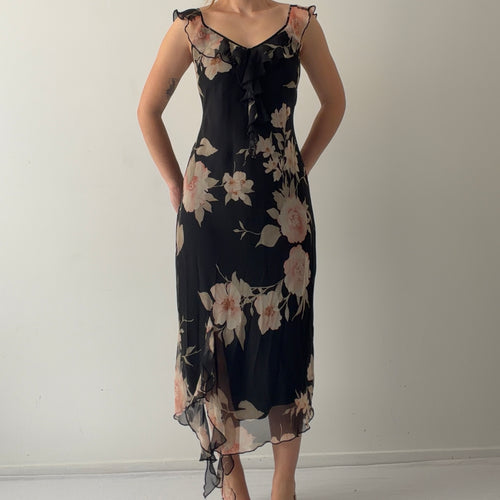 Dressbarn Ruffle Midi Dress | 10-12