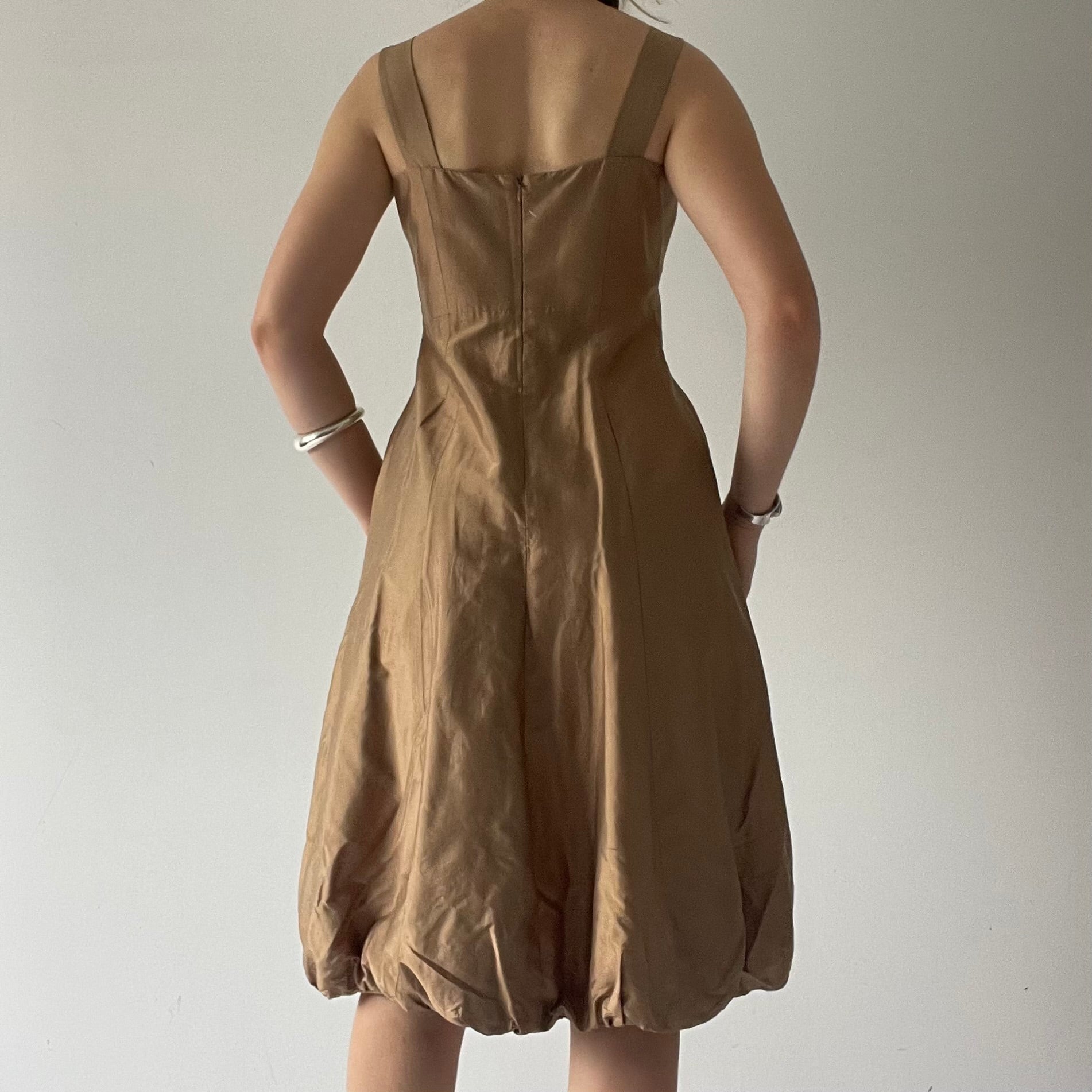 Silk Bubble Hem Midi Dress | 8-10