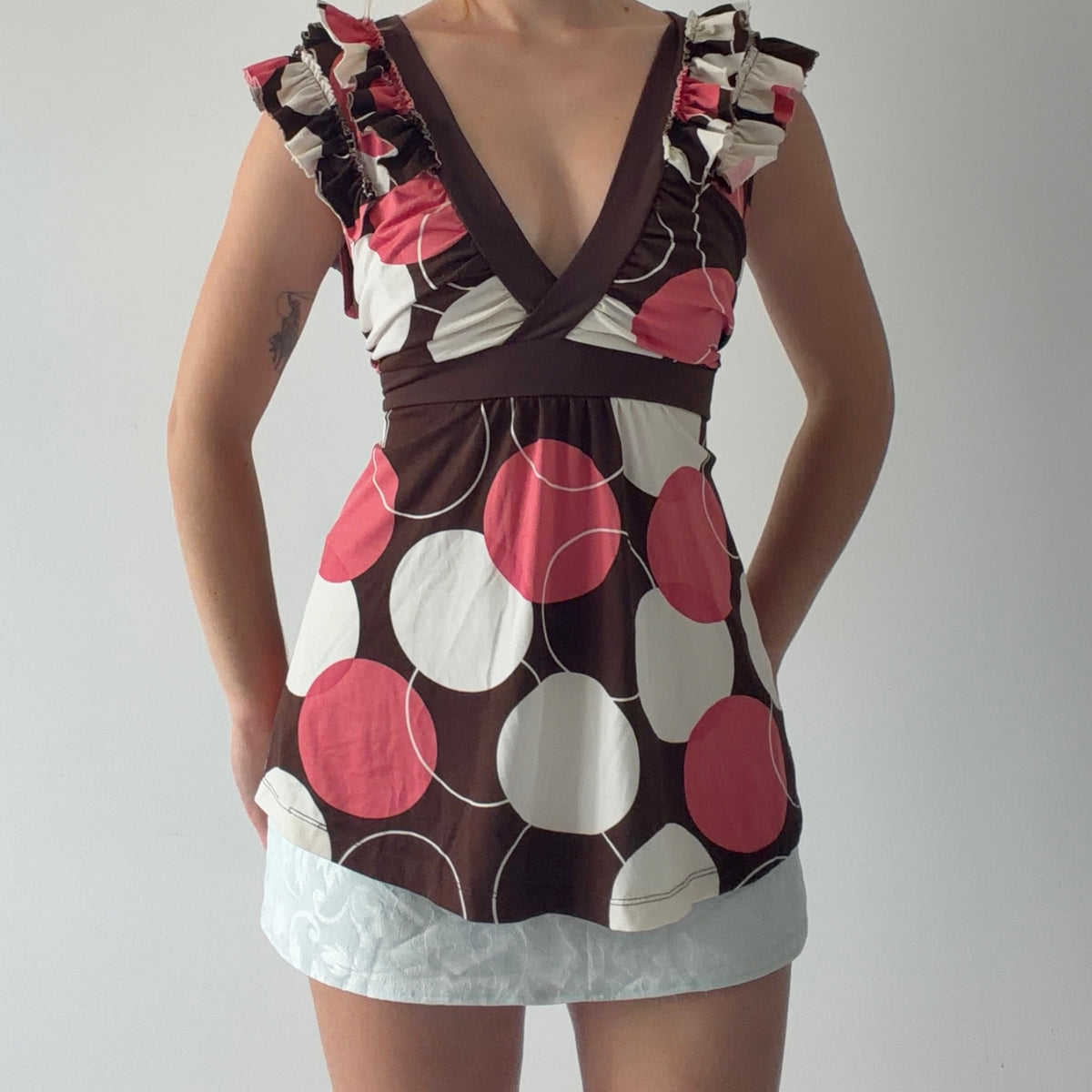 Hot Tempered Polka Dot Babydoll Top | L