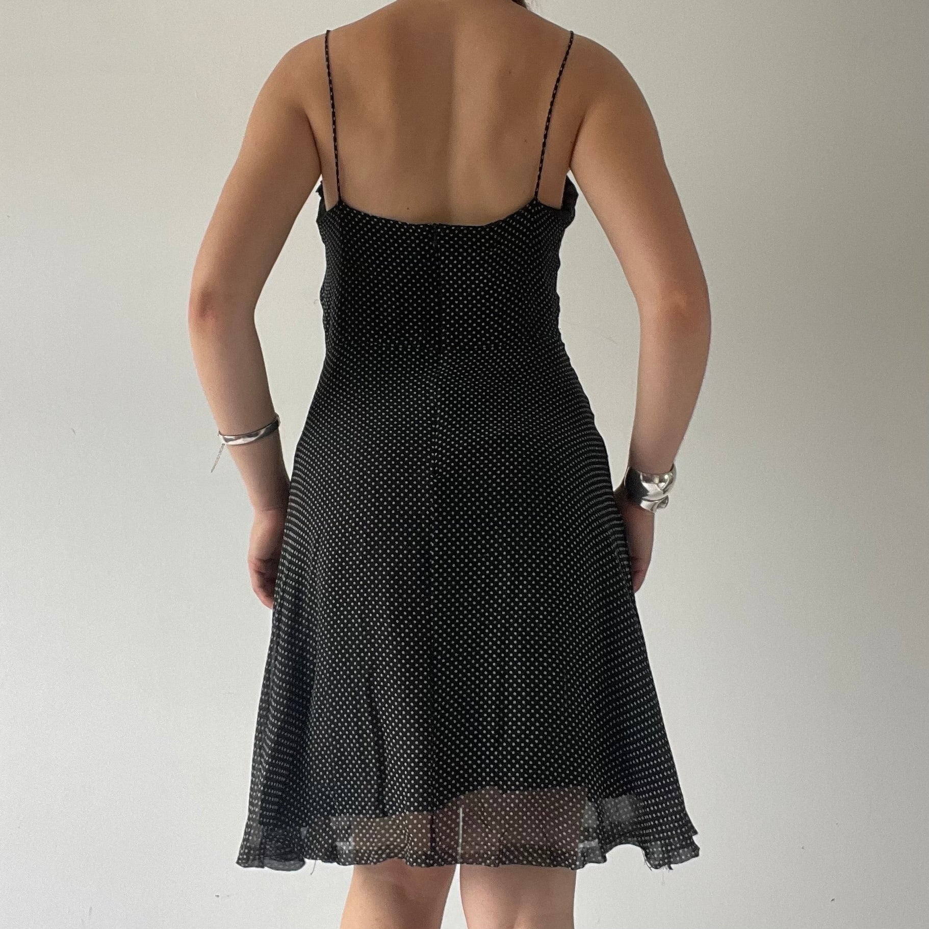 Olga Kapustina Silk Polka Dot Midi Dress | S