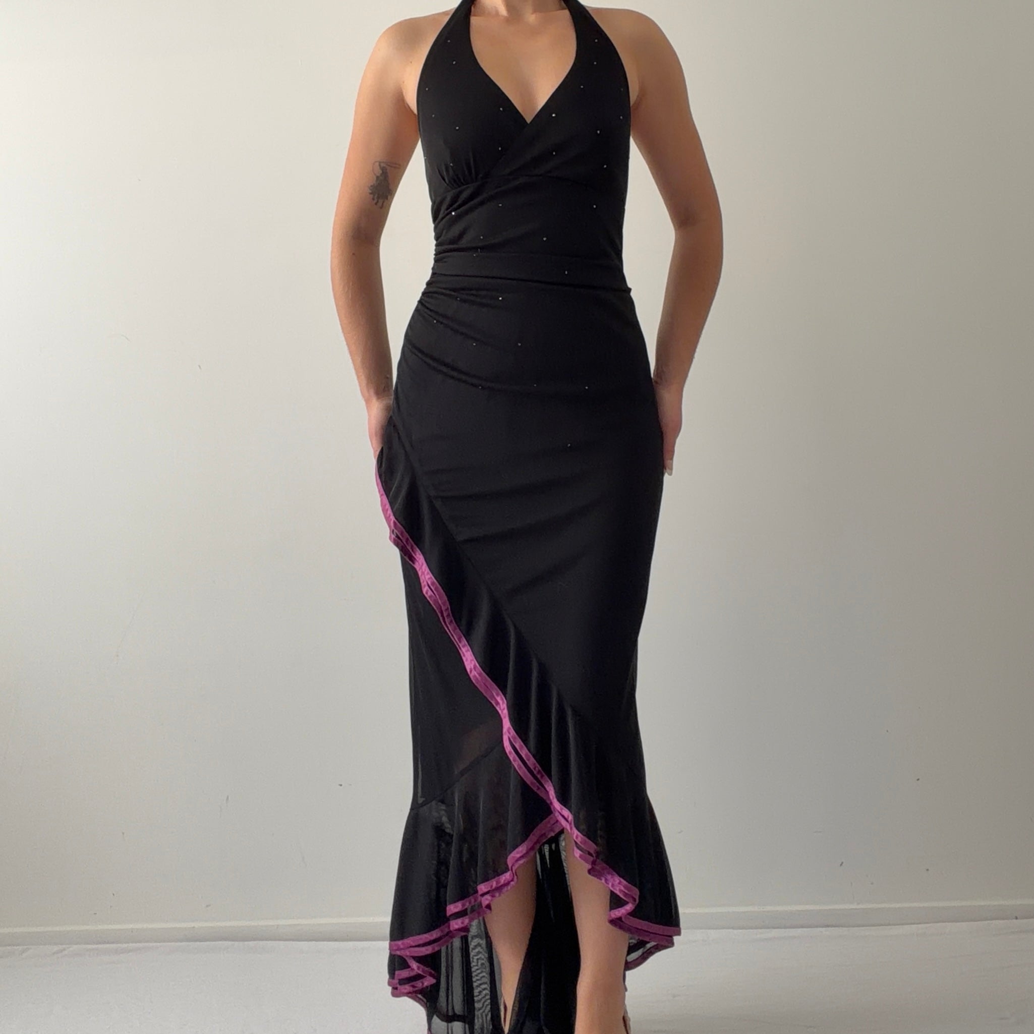 Rampage Ruffle Halter Dress | Made in USA | L