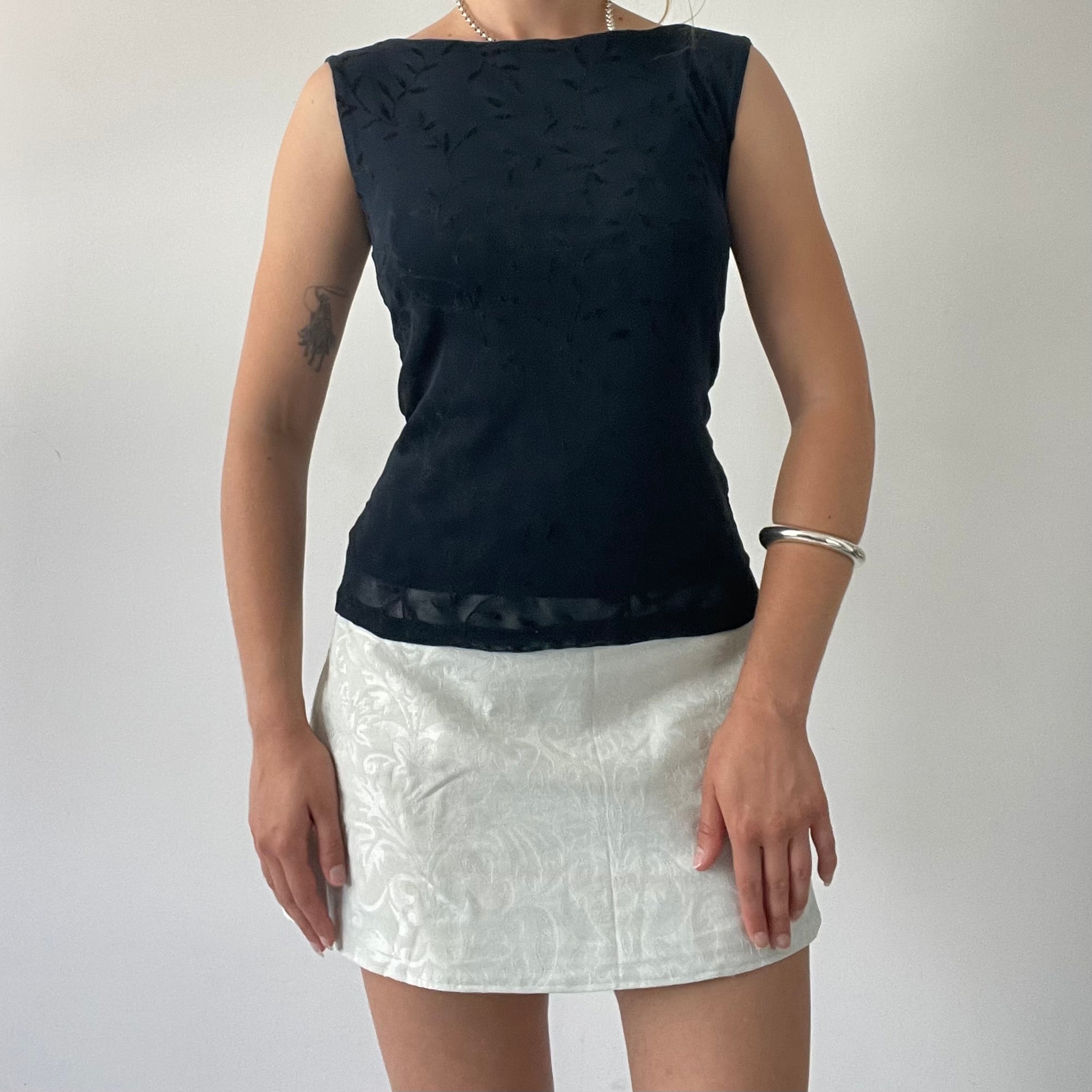 Stax Boat Neck Mesh Top | 10-12