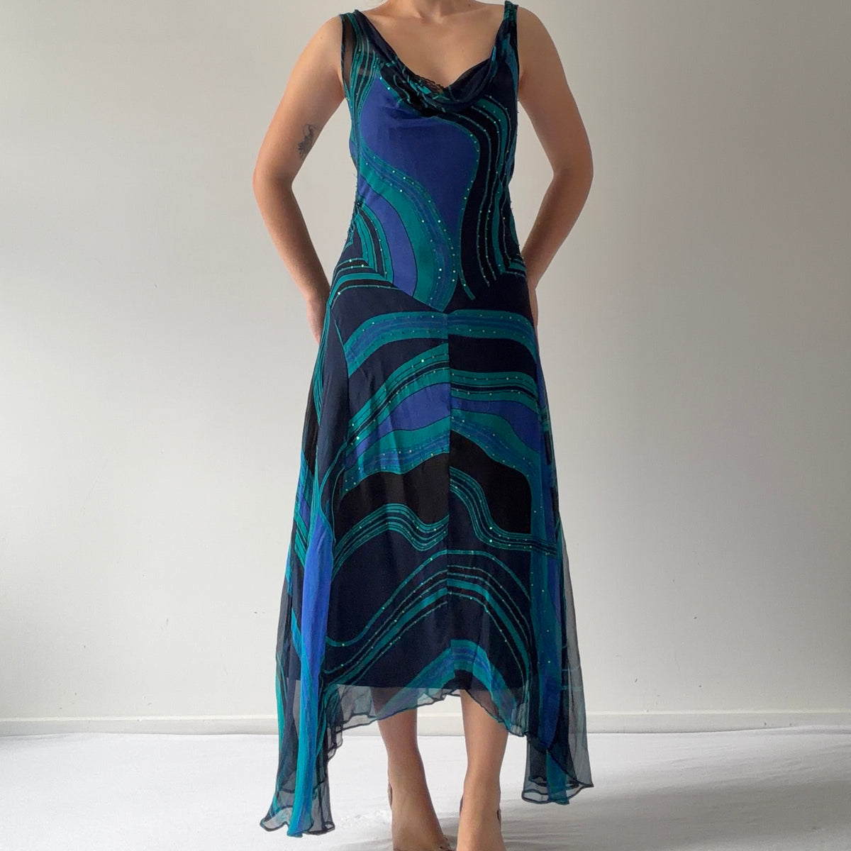 Robbie Bee Silk Maxi Dress | 10-12