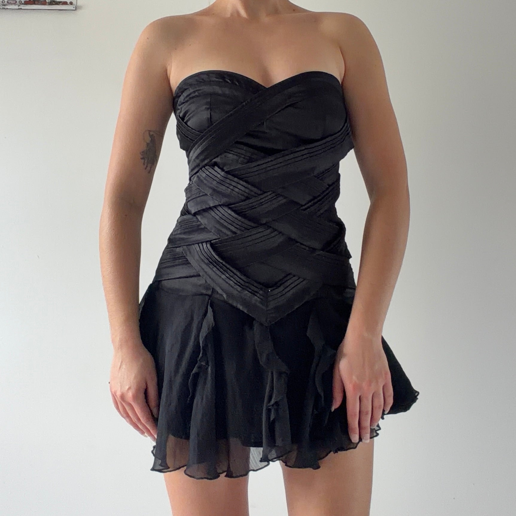 Urban Behaviour Strapless Satin Mini Dress | M