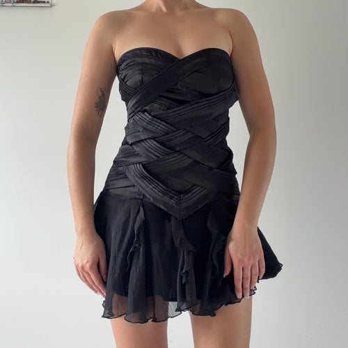 Urban Behaviour Strapless Satin Mini Dress | M