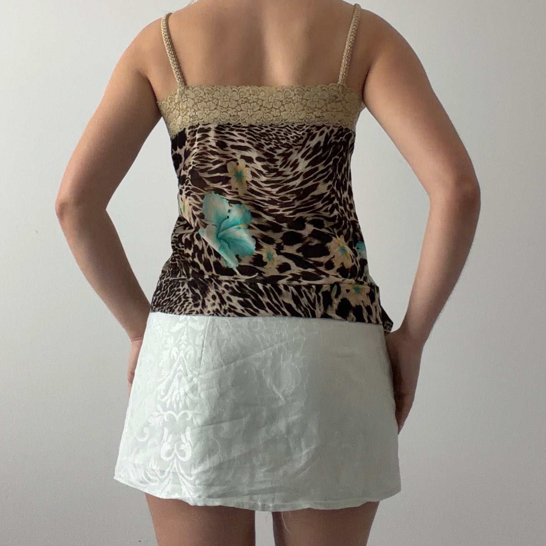 Leopard Print Mesh Cami | L