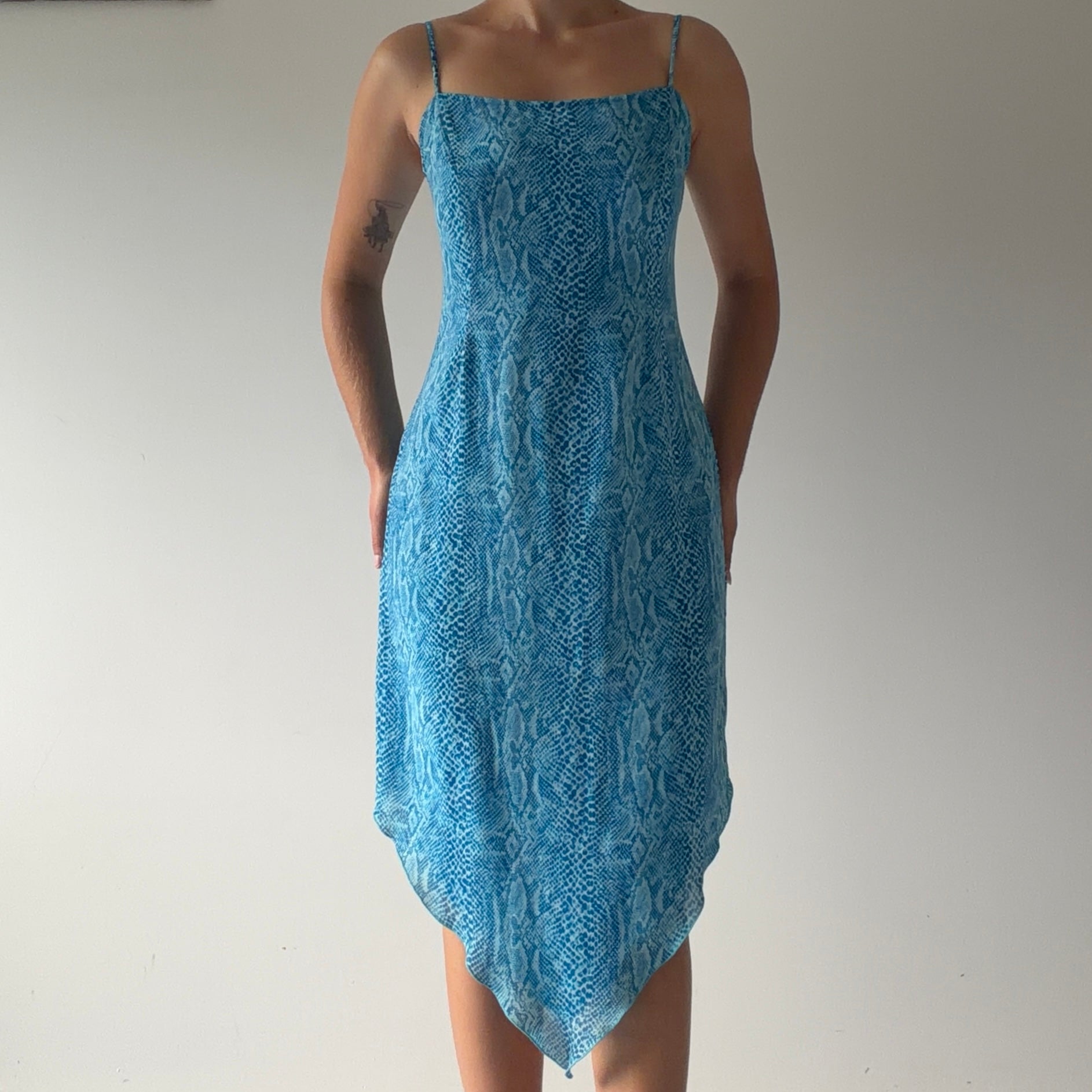 Principals Snake Print Asymmetric Dress | Made in NZ | 10-12