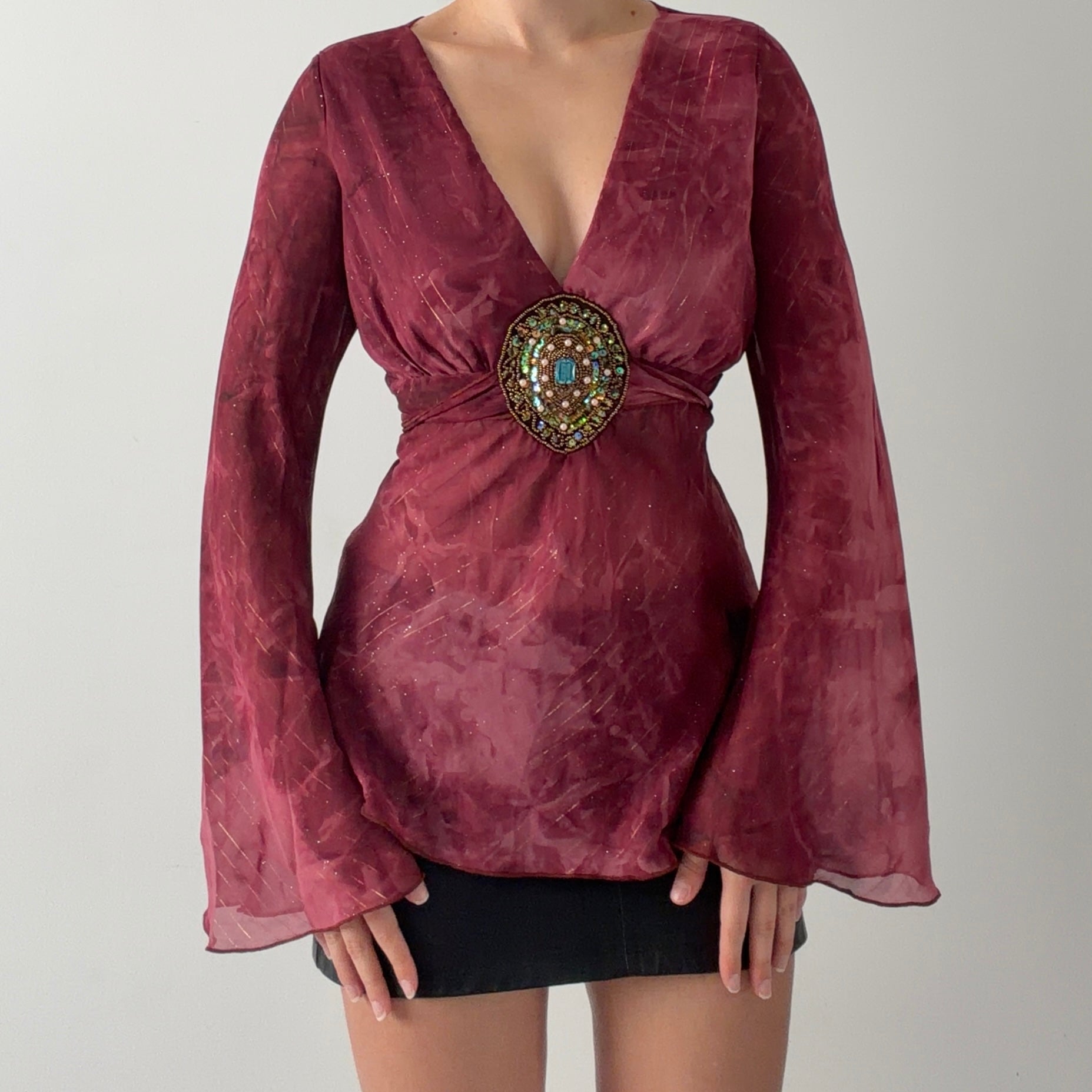 Georgiou Studio Bell Sleeve Top | Made in USA | 8-10
