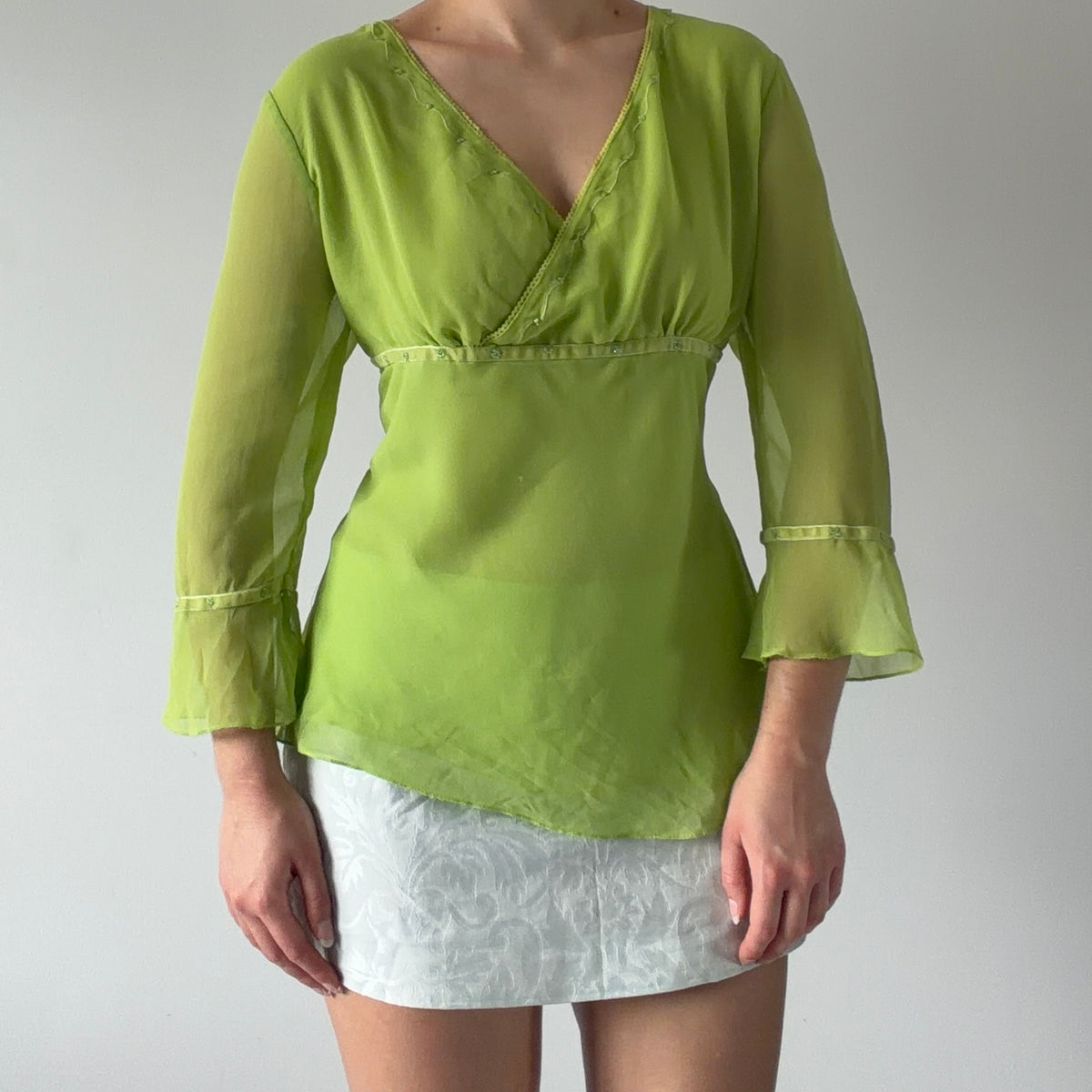 3/4 Babydoll Ruffle Top | L