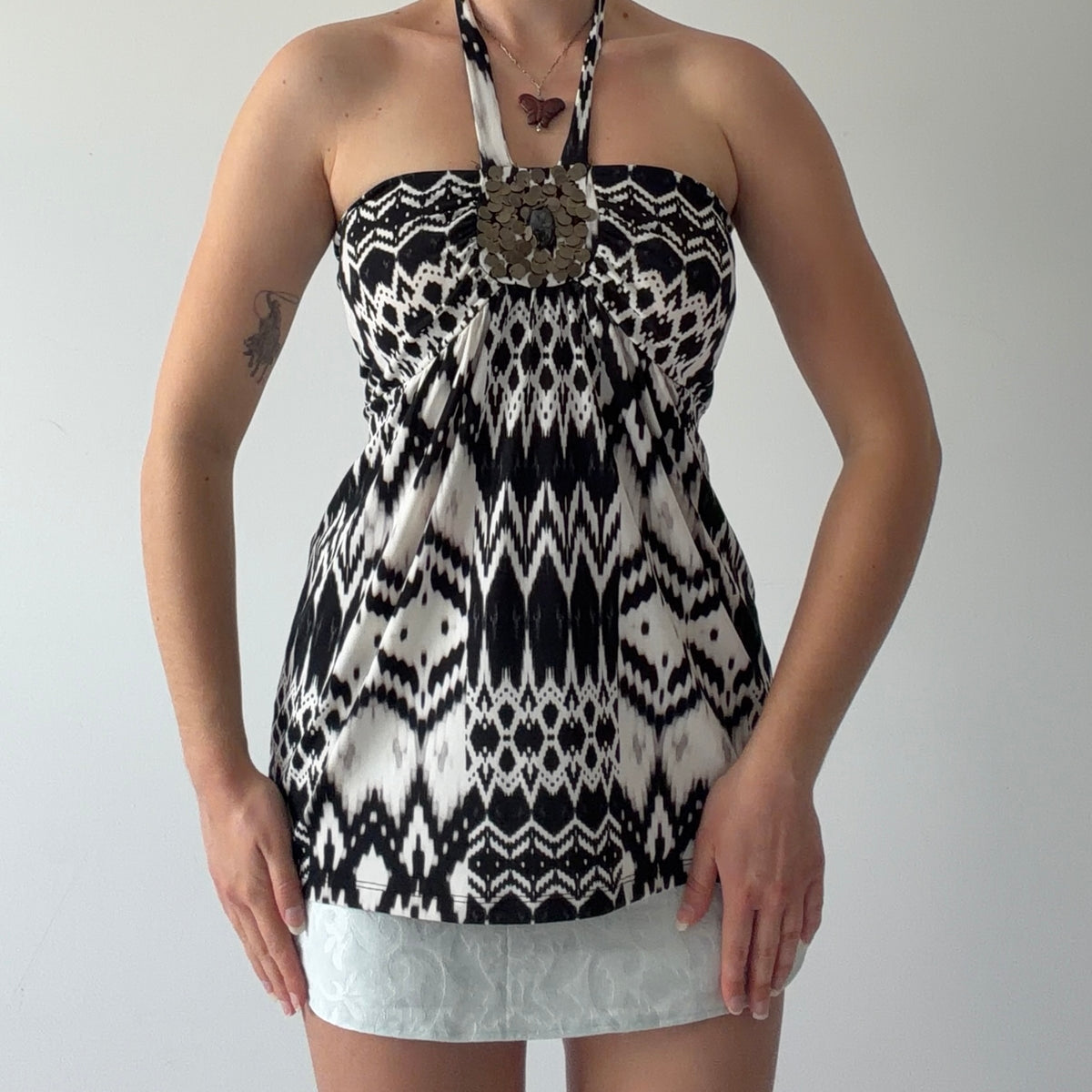 Attention Beaded Halter Top | S-M