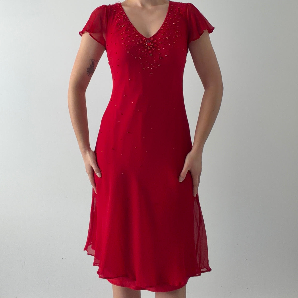 Together Silk Beaded Midi Dress | S