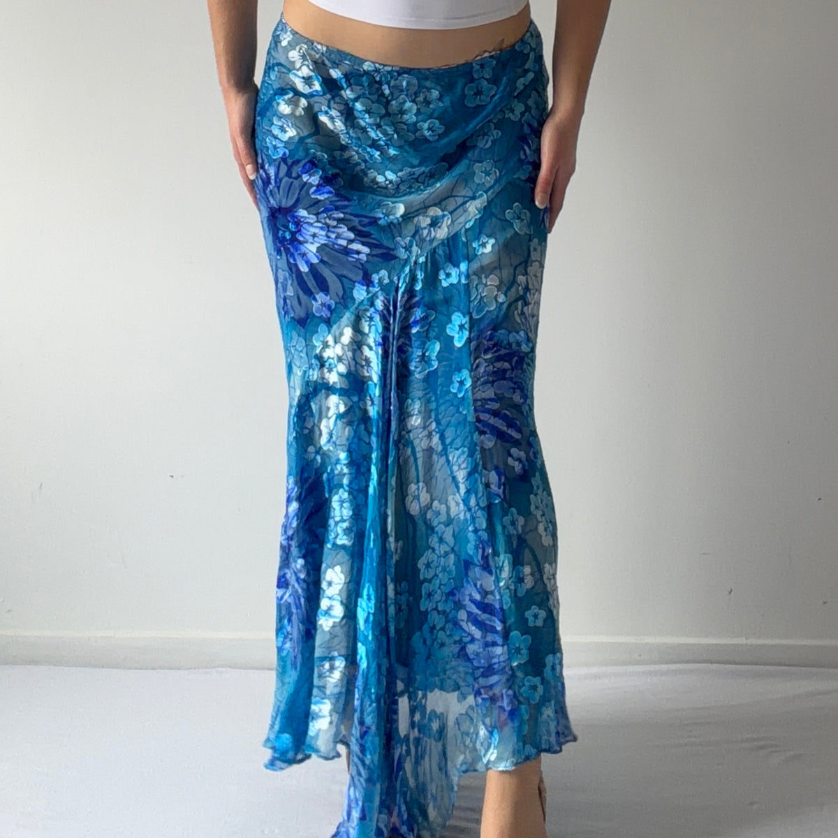 Daveport Silk Maxi Skirt | L
