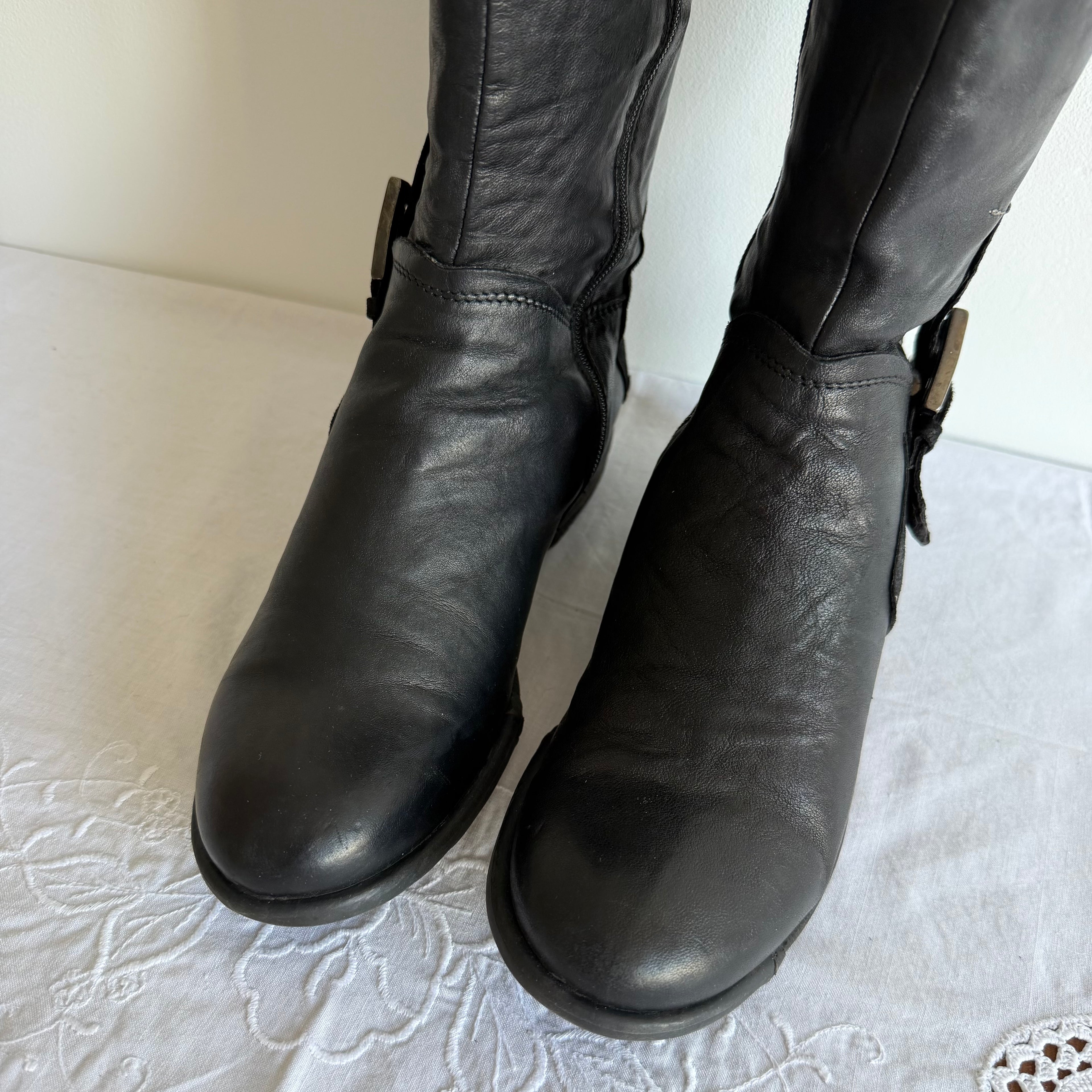 Khiro Leather Moto Boots | Size EU 38 / US 7 / UK 5