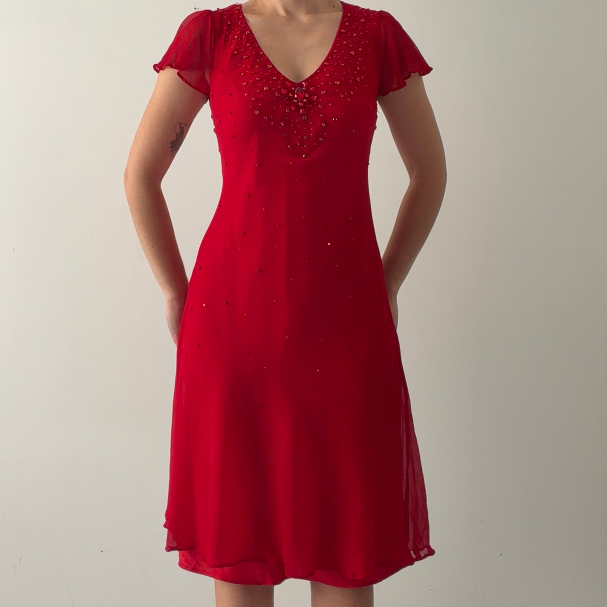 Together Silk Beaded Midi Dress | S