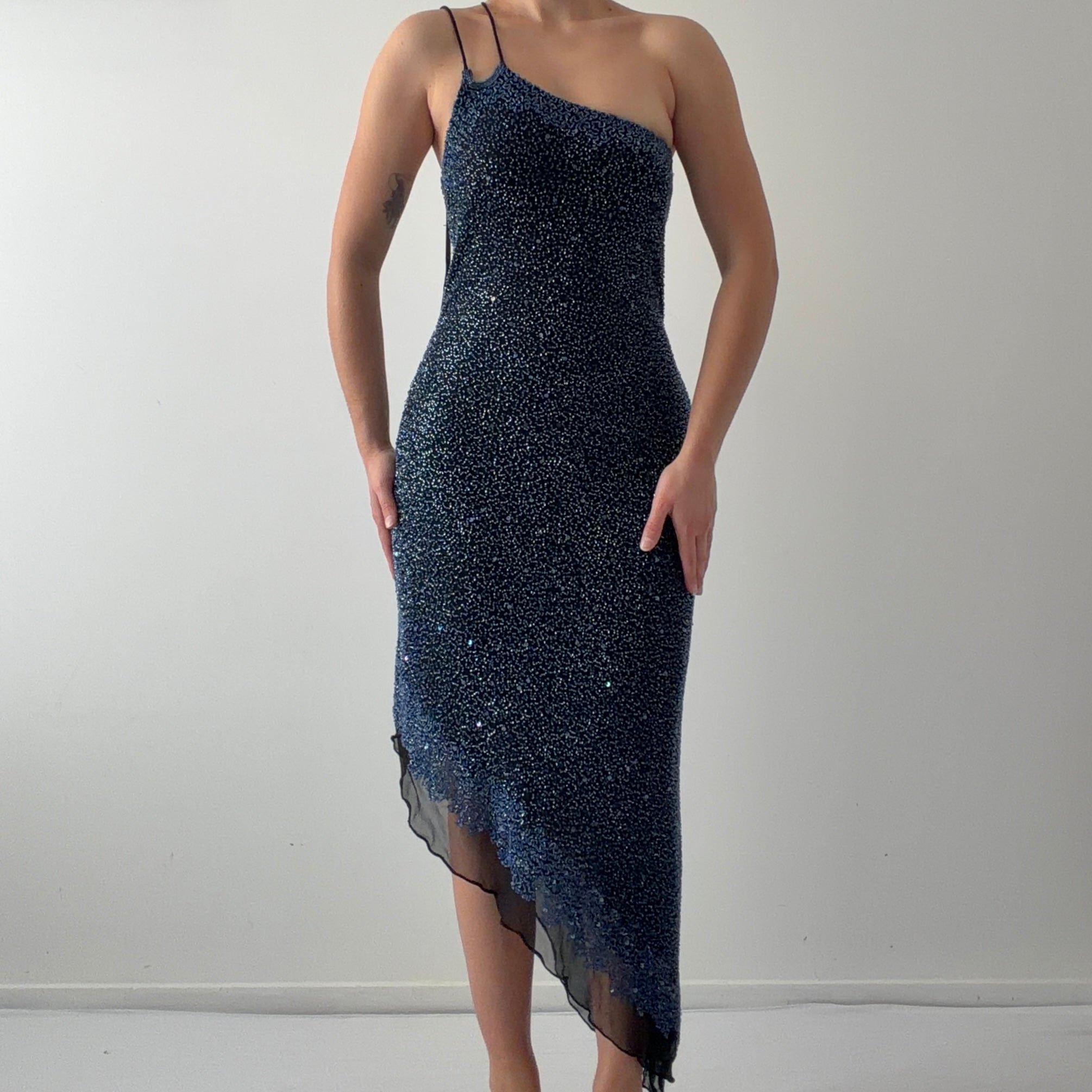 Scala Silk Asymmetric Dress | L