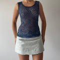 00s Blue Crochet Cami | 8-10