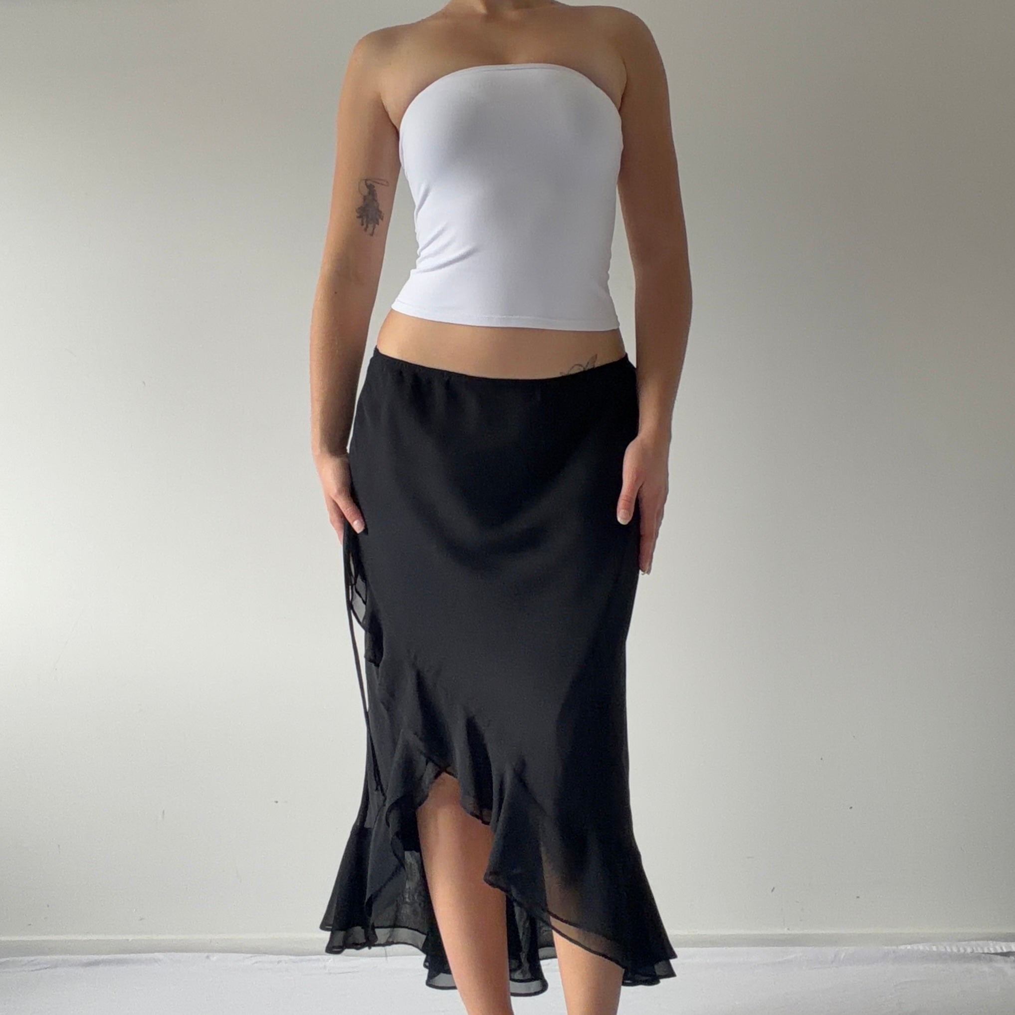 Jessica Ruffle Midi Skirt | Made in Canada | 12-14
