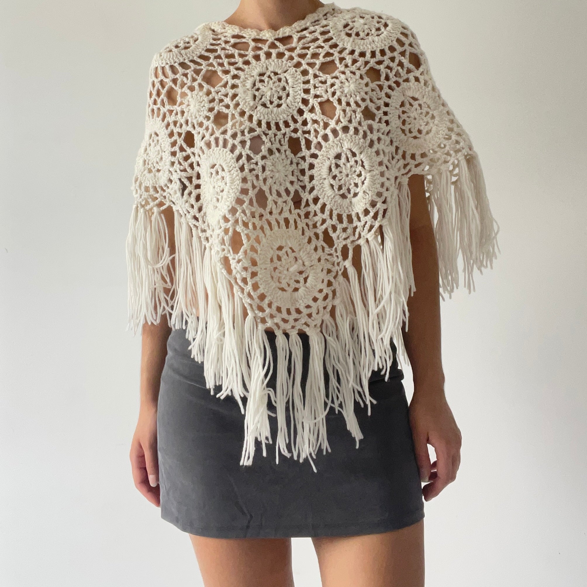 Crochet Hooded Poncho | S