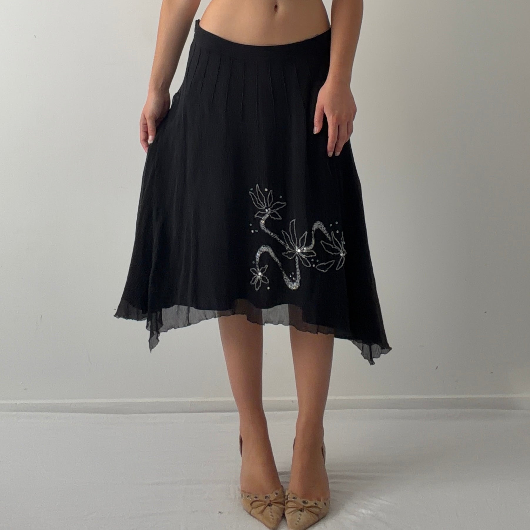 InWear Silk Beaded Midi Skirt | 6-12
