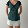 Nine West Silk Top | Forrest Green | XL