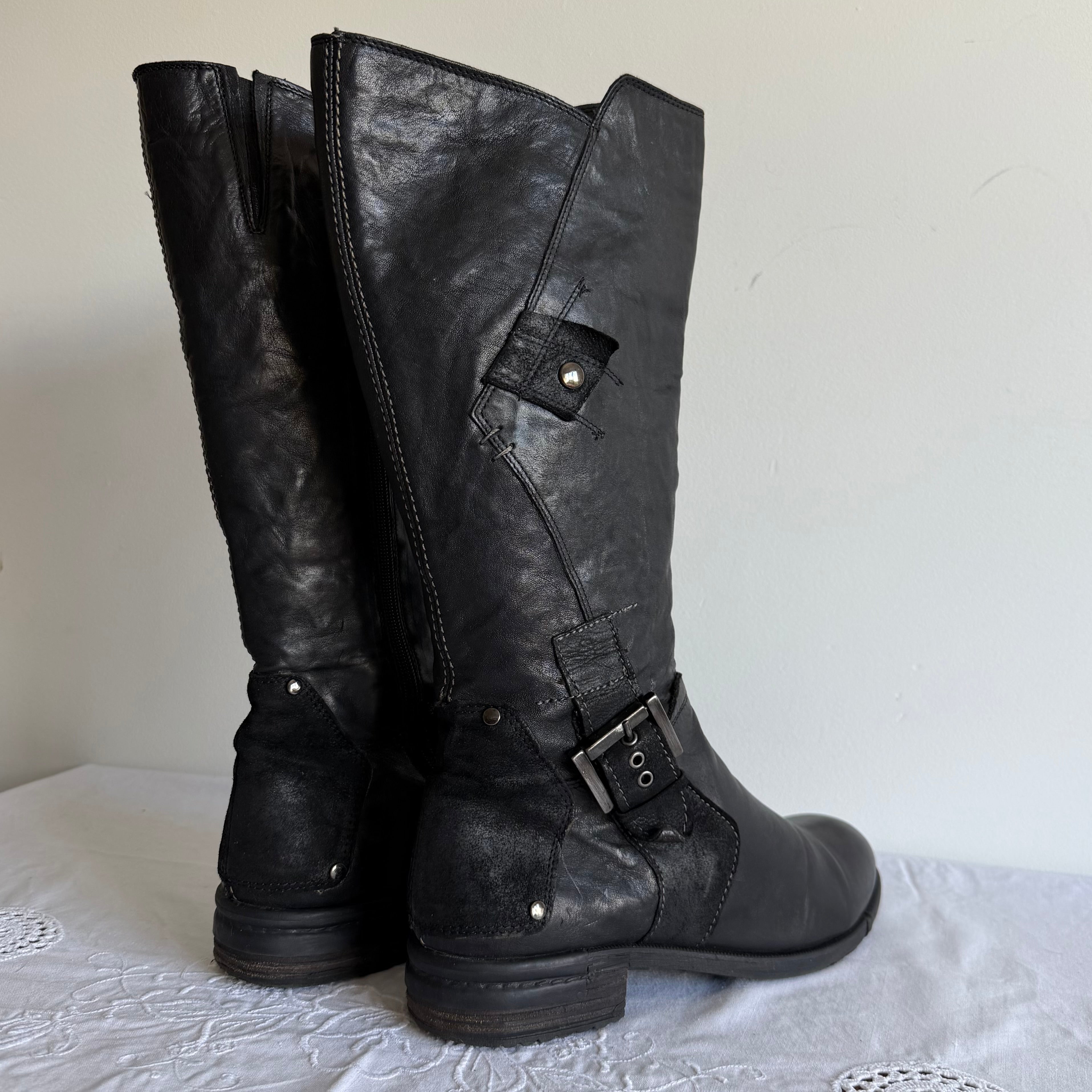 Khiro Leather Moto Boots | Size EU 38 / US 7 / UK 5