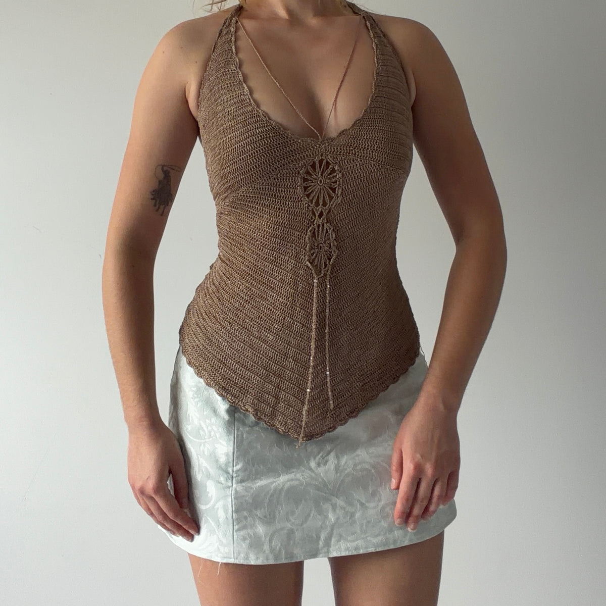 Bebe Crochet Halter Top | M