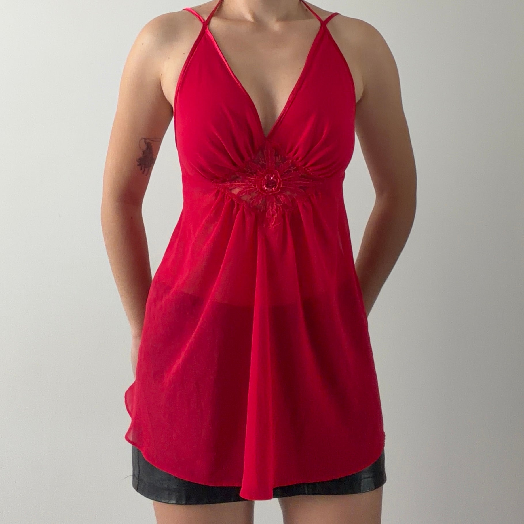 Embroidered Halter Top | 12-14