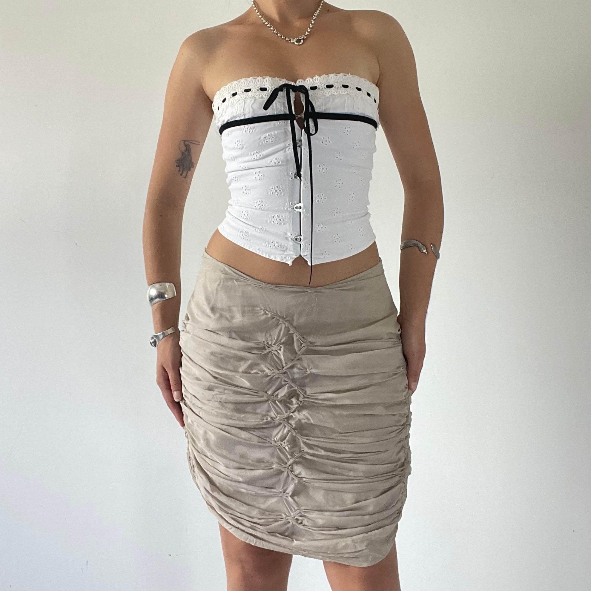 2nd Day Silk Ruched Skirt | 8-10