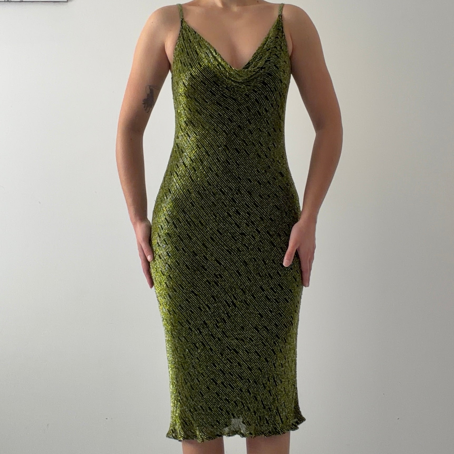 Scala Silk Beaded Midi Dress | 8-10