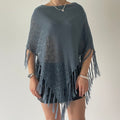 Crochet Knit Poncho | OS