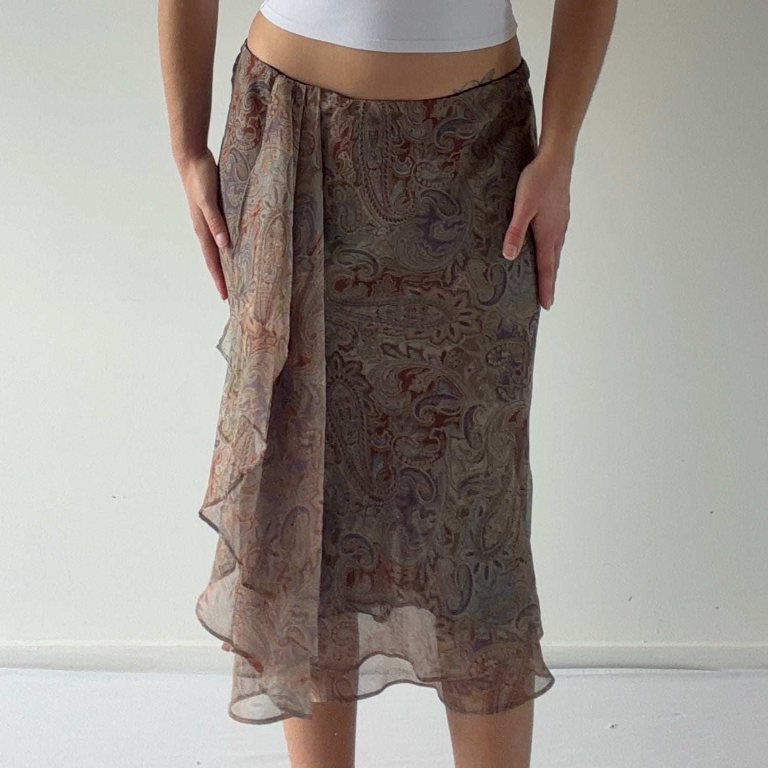Ralph Lauren Paisley Midi Skirt | L