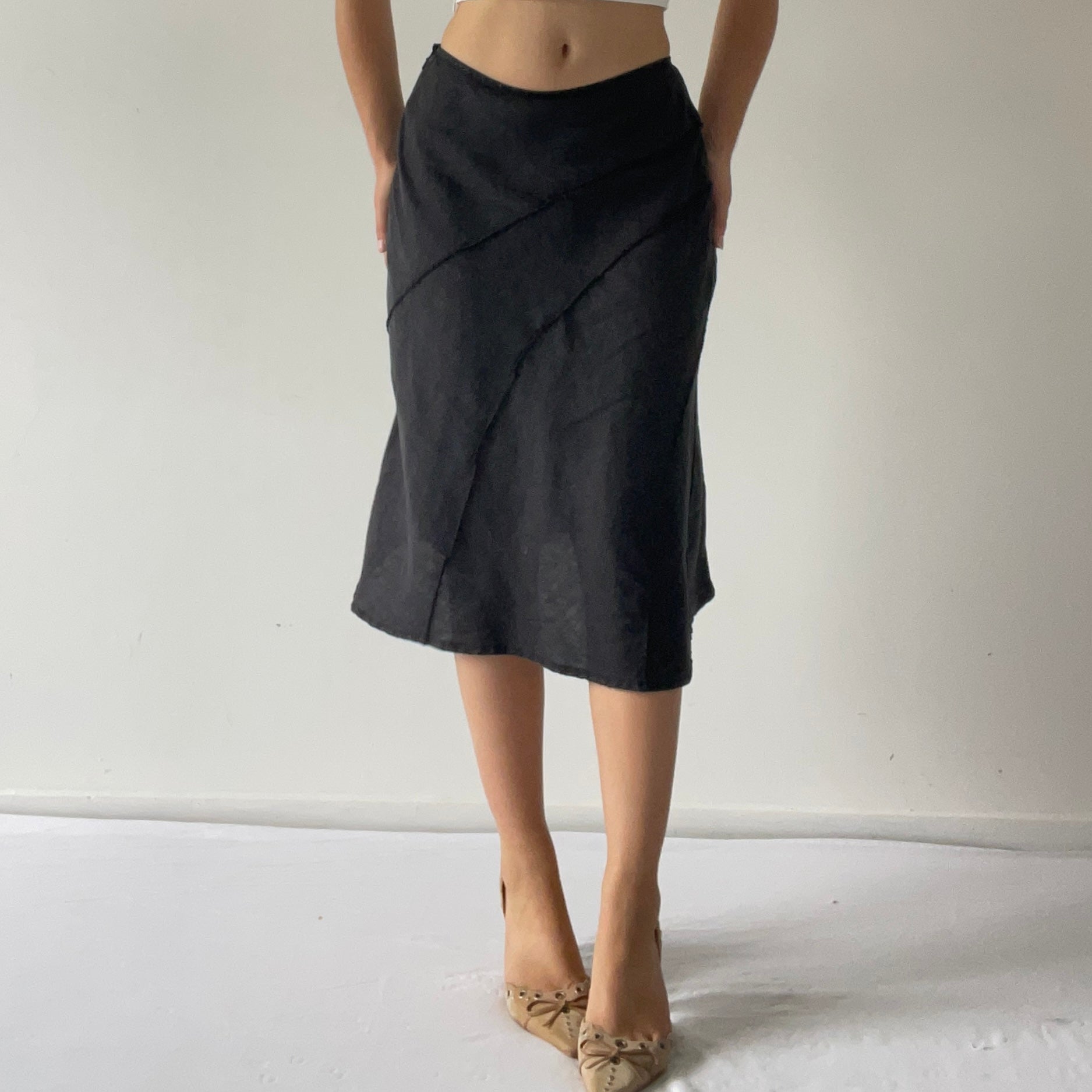 Per Una Linen Midi Skirt | 6-8