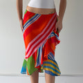 Ralph Lauren Stripe Ruffle Midi Skirt | L