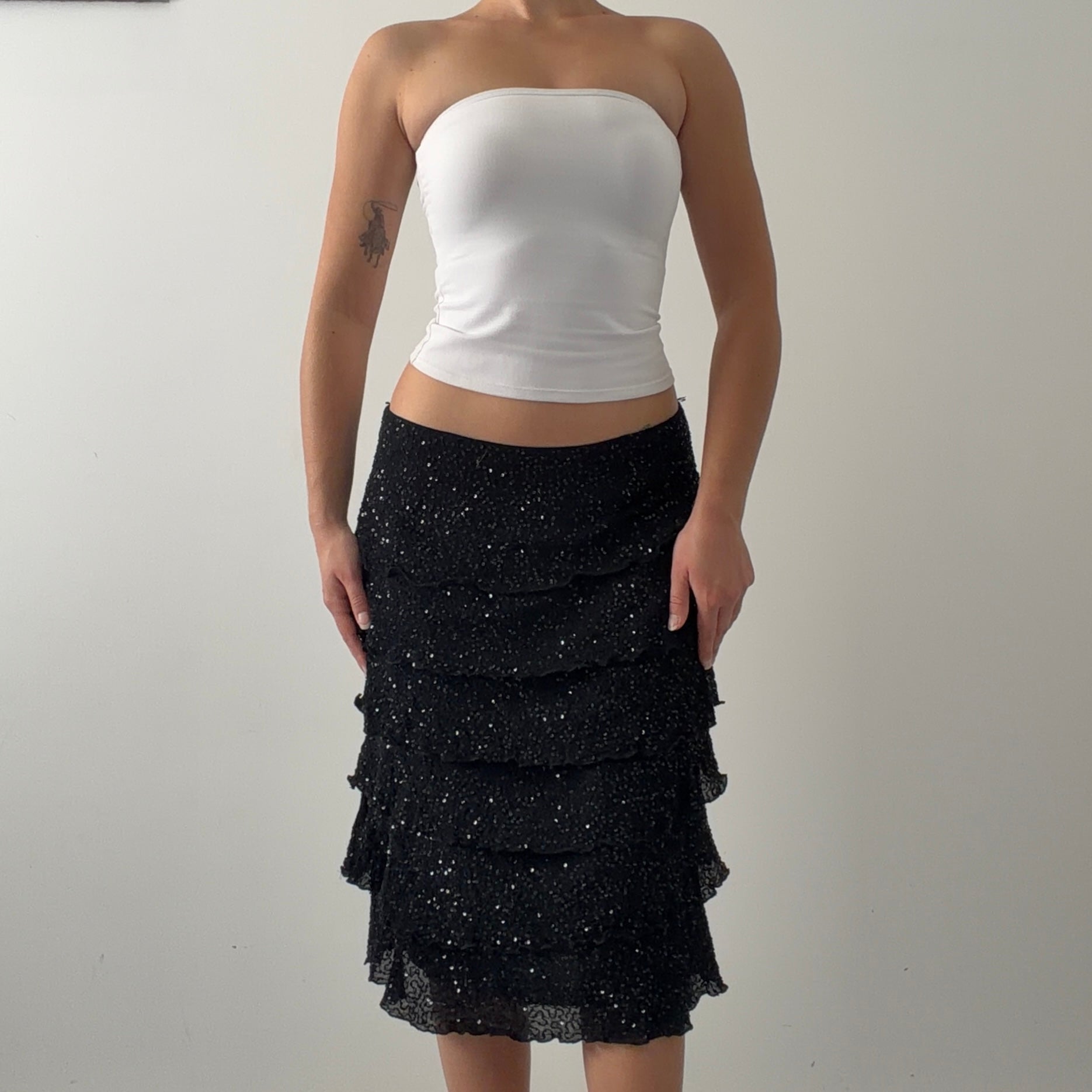 JFW Sequinned Tiered Midi Skirt | 8-12