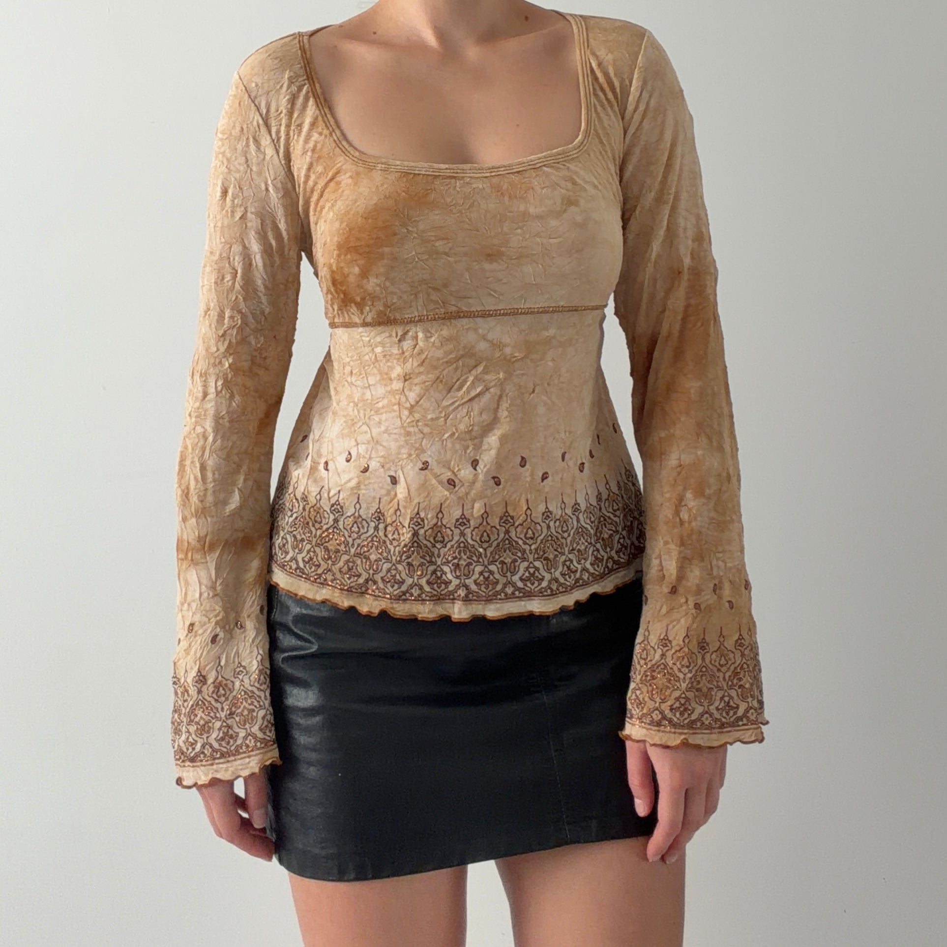 Fang Bell Sleeve Boho Top | 10-12