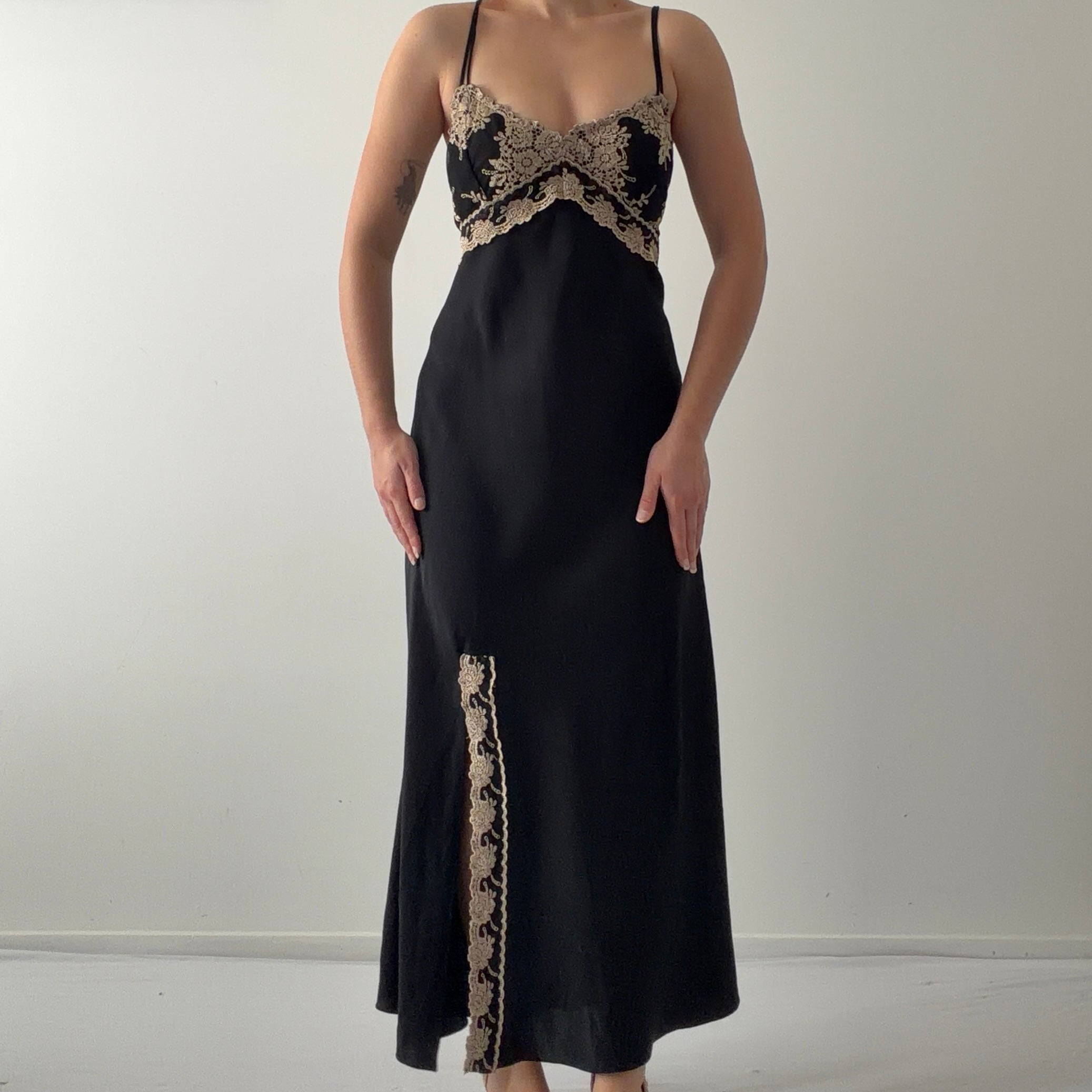 Flora Nikrooz Satin Maxi Dress | Made in USA | M
