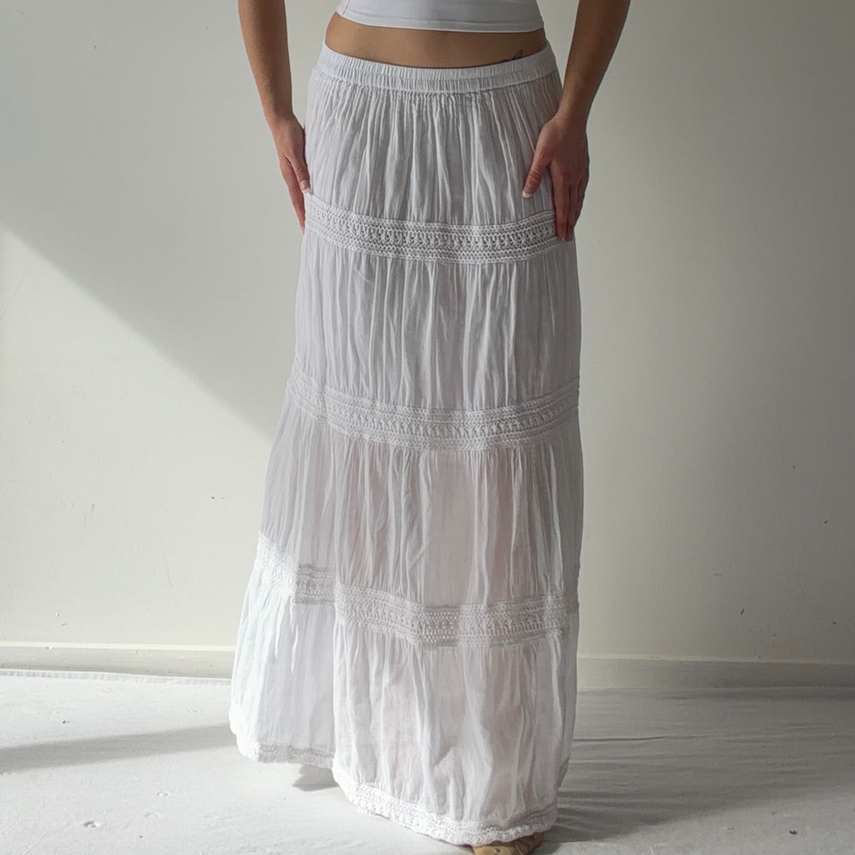 Anna Karel Tiered Maxi Skirt | M