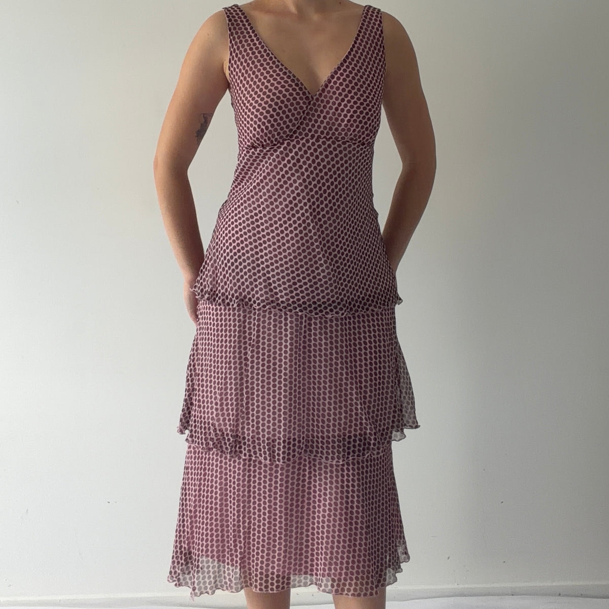 Jonathan Martin Silk Tiered Midi Dress | M-L