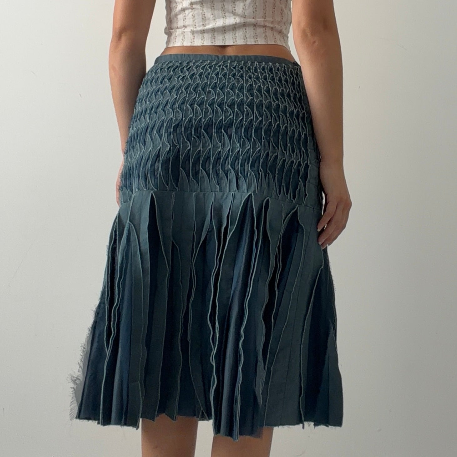 Two Tone Pleated Midi Skirt | 6-10