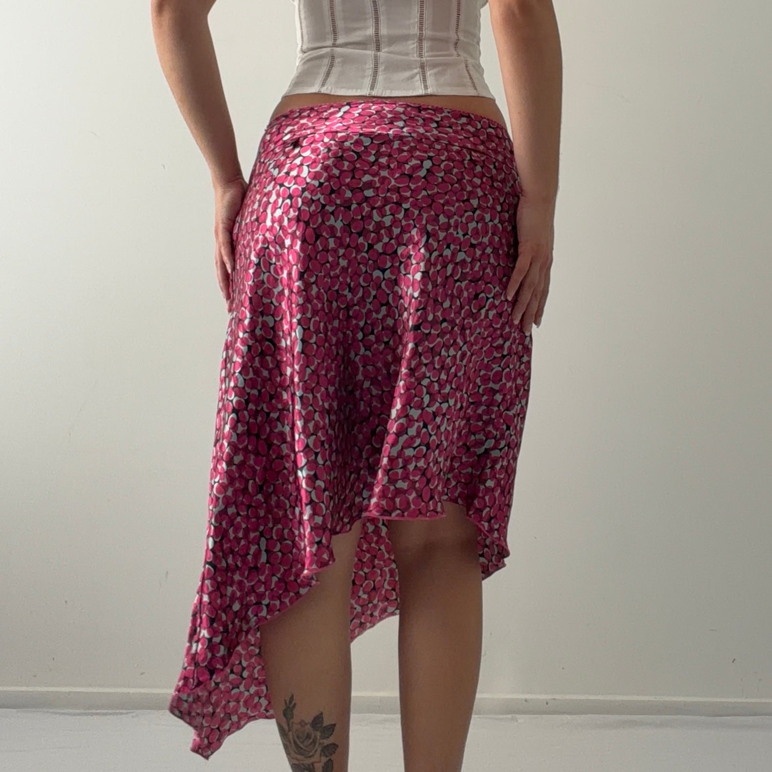 Satin Asymmetric Skirt | S