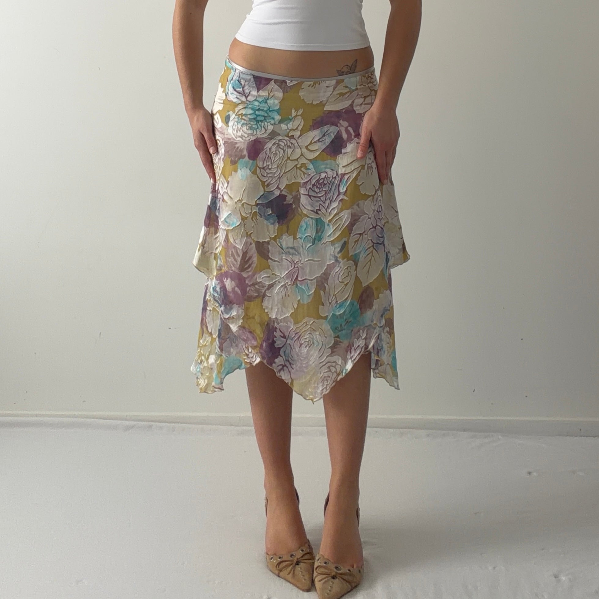 Pietro Filipi Burnout Asymmetric Midi Skirt | 8-10