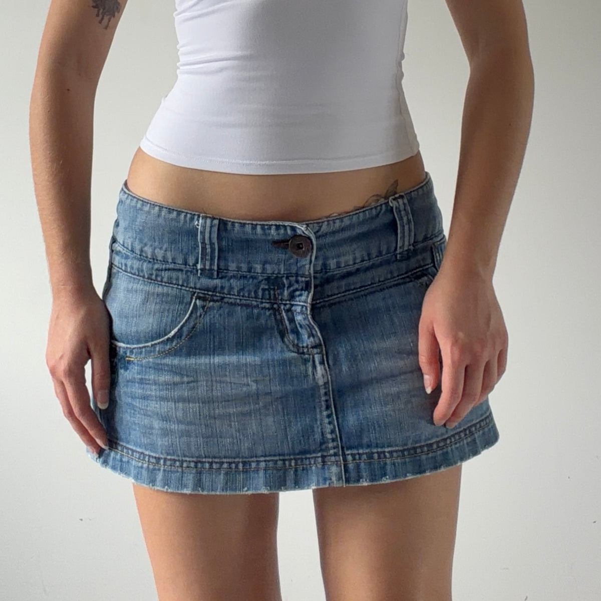 Bershka Micro Mini Denim Skirt | S