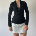 DKNY Ruched Long Sleeve Top | 14-16