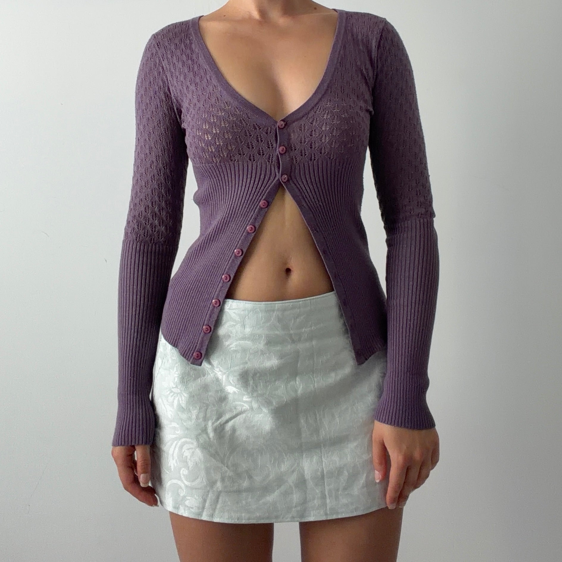 90s Glassons Pointelle Knit | 6-8