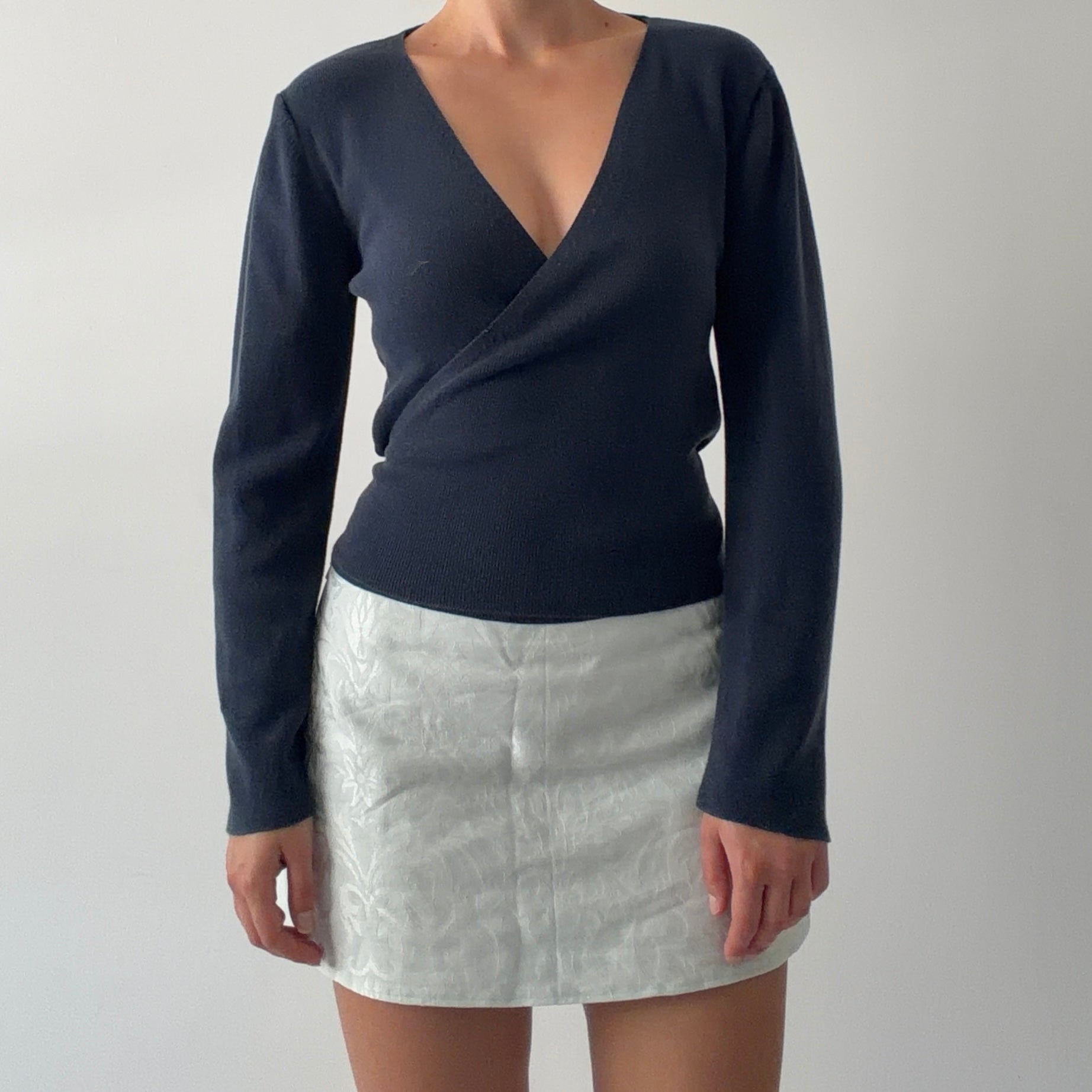 90s Max Knit Wrap Top | 10-12
