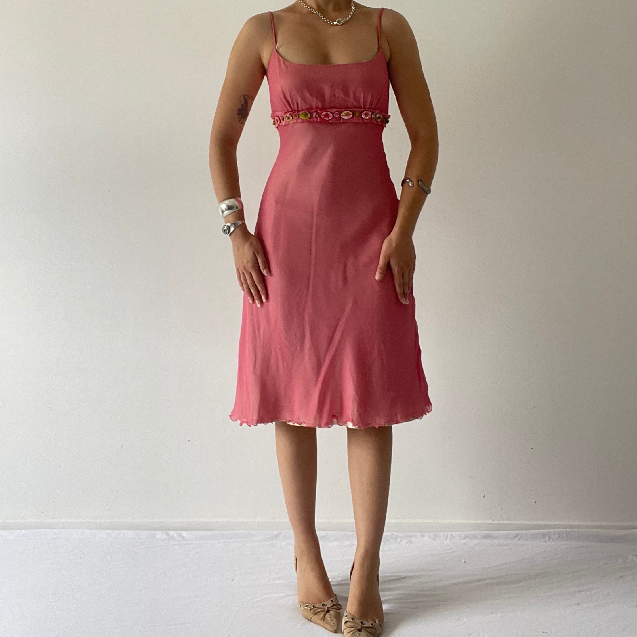 Silk Babydoll Midi Dress | XS