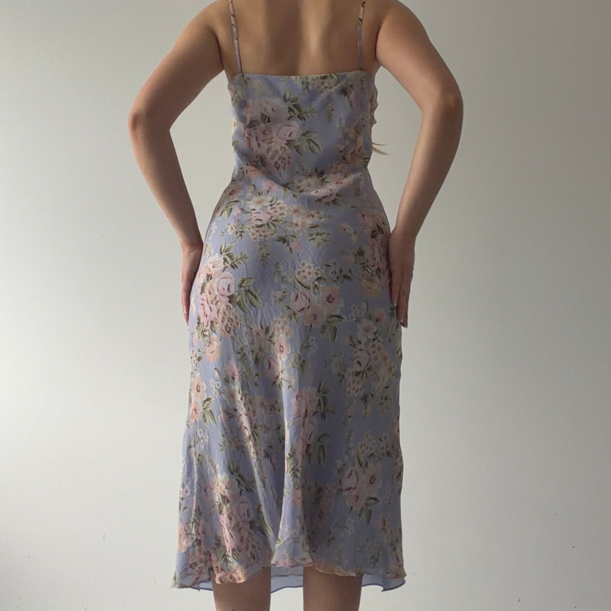 David Warren Silk Midi Dress | L
