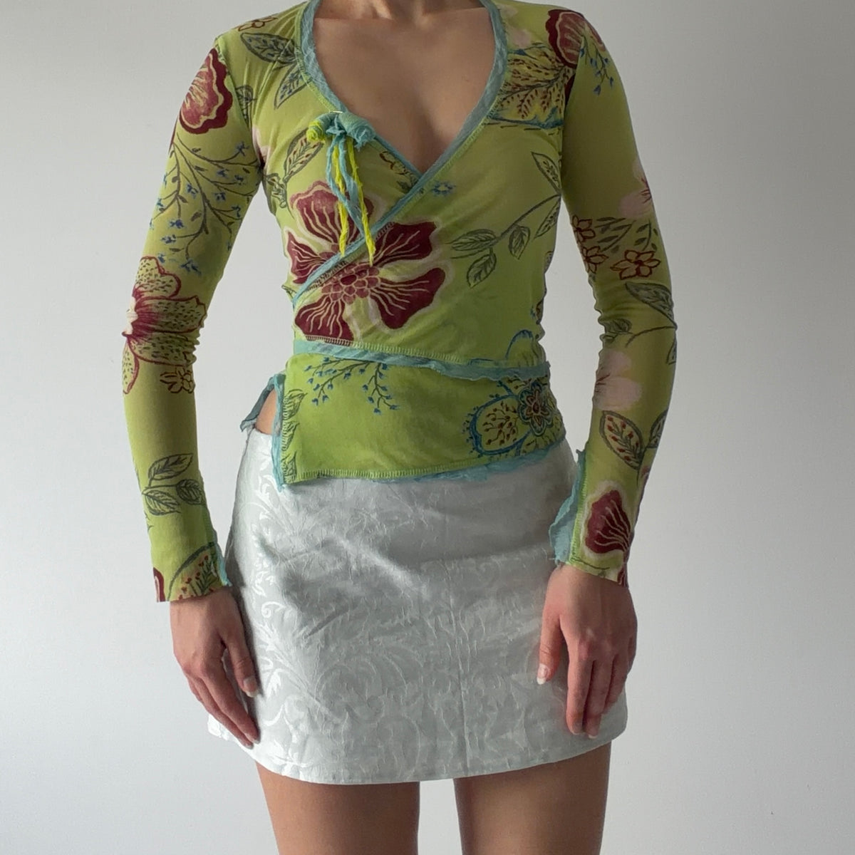 One Step Mesh Wrap Top | S