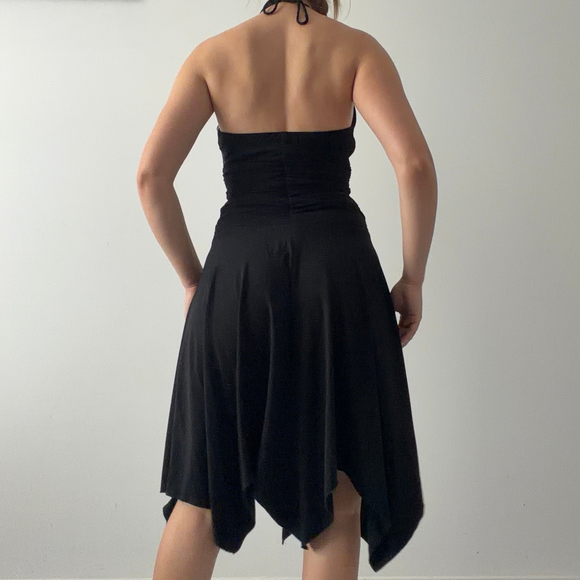My Michelle Handkerchief Halter Dress | Made in USA | S