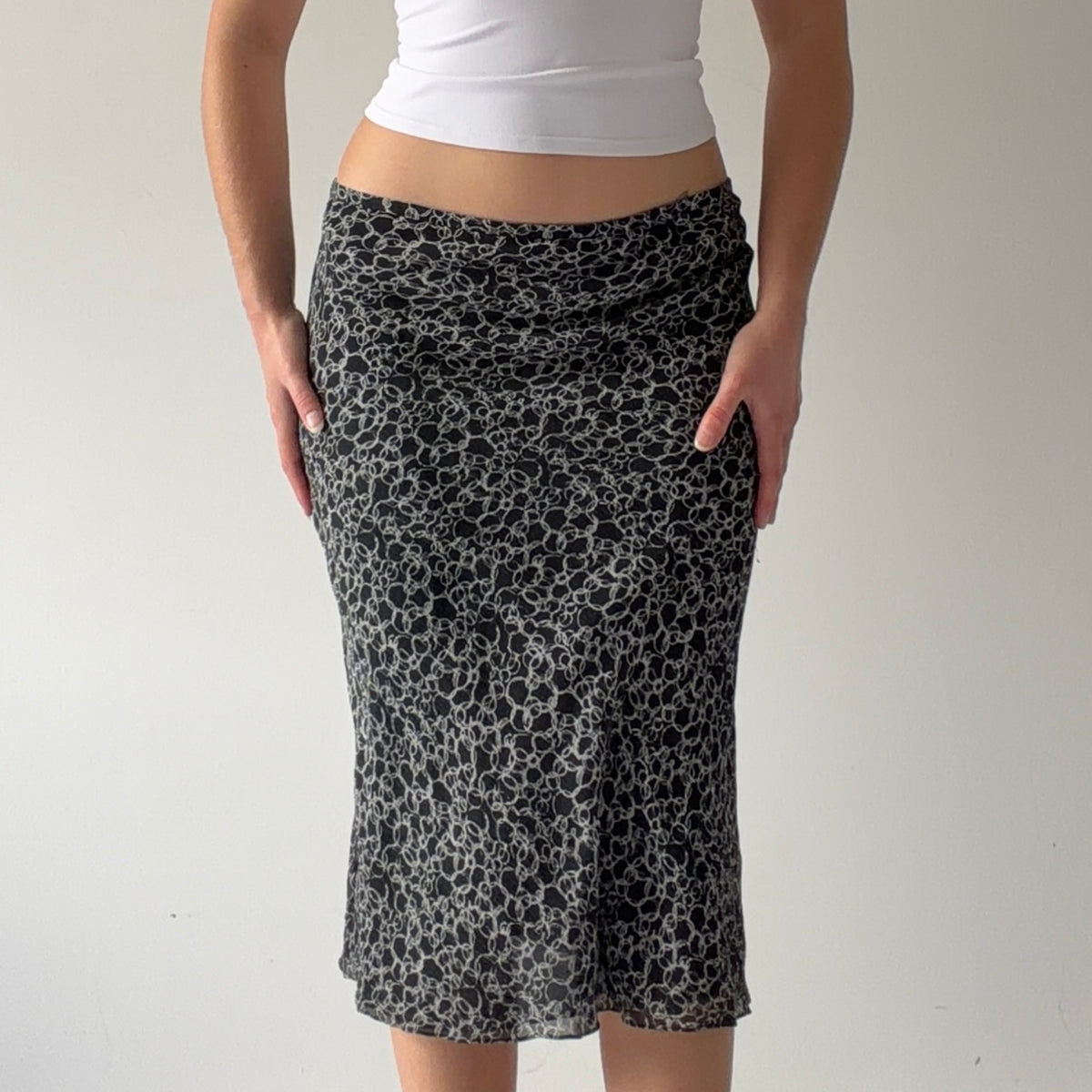 Merona Silk Midi Skirt | L